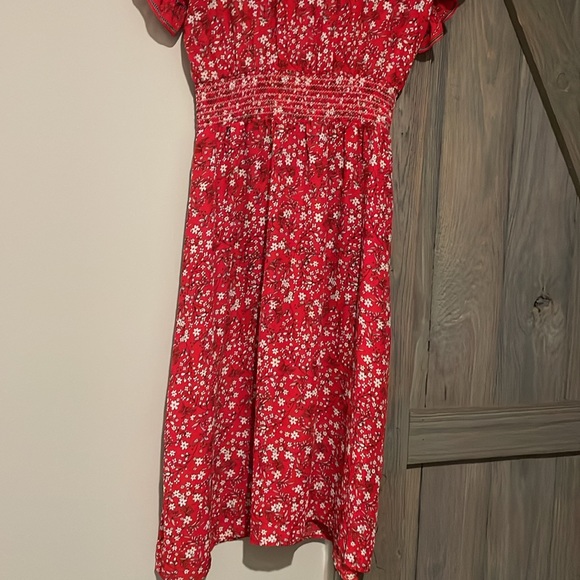 Max Studio women’s red floral tie midi dress small - Picture 6 of 6